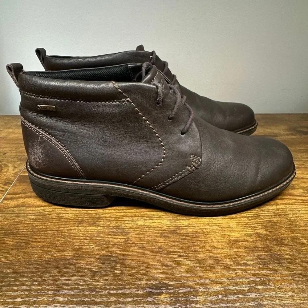 ECCO Turn GTX Gore-Tex Lace-Up Brown Chukka‎ Boots Size 44EU 11US